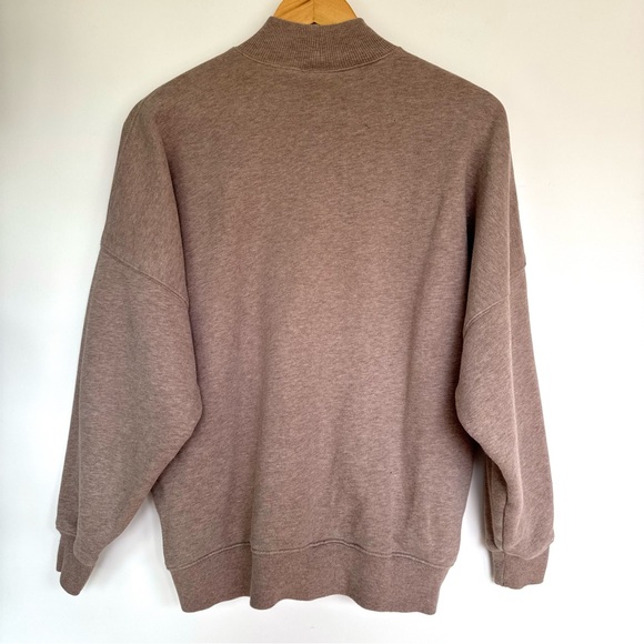 Aritzia TNA Cozy Sweatfleece oversized mockneck fleece sweatshirt - Picture 5 of 10